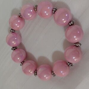 New Pink Iridescent Bead Bracelet